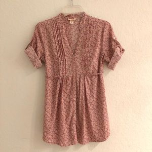 Floral cotton button up shirt